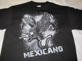 HECHO EN MEXICO MEXICAN EAGLE SPANISH LATINO CHICANO T SHIRT BROWN 