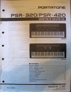 Yamaha Original Service Manual for the PSR320 & PSR420 Portatone 