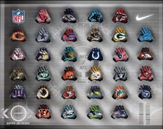 NFL Nike Vapor Jet 2.0 Football Gloves Most Teams 100% Authentic RARE 
