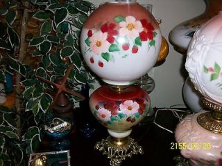 Vintage Gone With The Wind Electric Table Lamp 3 Way Switch Painted 