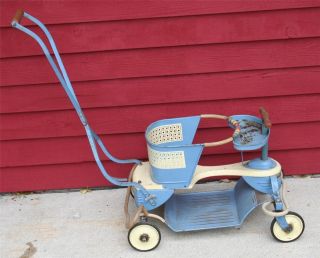 Vintage 1940s Taylor Tot Baby Stroller/Car Convertible to riding toy 