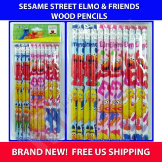 36) Sesame Street Elmo Big Bird & Friends Wood Pencils Party Favors 