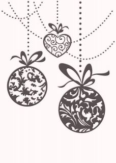EMBOSSING FOLDER Couture Creations XMAS BAUBLES & BAUBLES scrapbooking