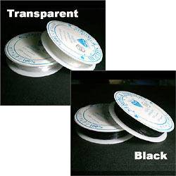 Stretch Elastic Cord Transparent Or Black 15M Thickness 0.8mm 1Roll 