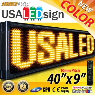 LED SIGNS 40x9 AMBER 10MM IN & OUTDOOR PROGRAMMABLE SCROLL MESSAGE 