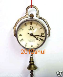 Vintage lovely OLD brass Clear crystal Round ball clock Pocket watch