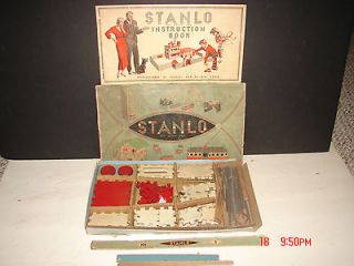   1933 STANLO STANLEY TOOL WORKS ERECTOR SET TOY BUILDING ANTIQUE METAL