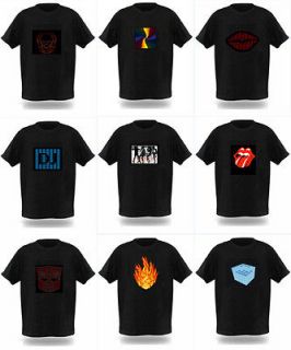   Sound Disco Music Activated Equalizer LED T Shirts 10 Variations