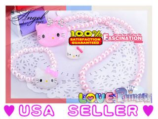   Charm Necklace Bracelet Ring Costume Dress Up Pearl Jewelry Set B047