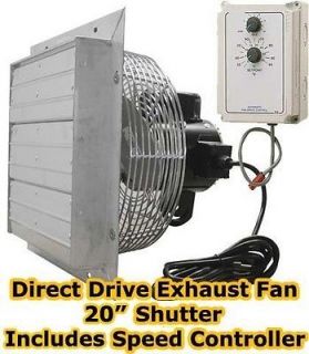 Exhaust Fan   Direct Drive   20 Shutter   Variable Speed with Speed 