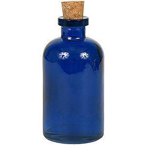   COBALT BLUE Glass APOTHECARY Bottle Cork Oil Reed Diffuser vase 8oz