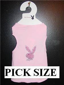 New PLAYBOY Bunny Dog Pet Pink Bling Outfit Shirt Tank Top Clothes XS 
