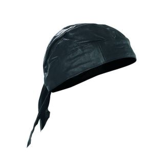   Solid Leather Skull Cap Head Wrap Doo Rag Biker Bandana Beanie Hat