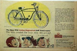 1956 AMF Roadmaster Bicycle Flying Falcon Paper Art AD