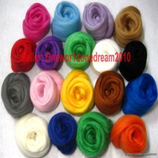 18 colors lot Merino Wool Fibre Top Roving For Hand Spinning Needle 