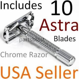 WEISHI 9306 Metal Chrome Safety Razor PLUS ASTRA Double Edge blades 
