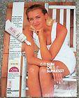 1992 Bain de Soleil tanning suntan girl VINTAGE 1 pg AD
