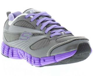 Skechers Genuine Stride Womens Charcoal Purple Running Trainer Sizes 