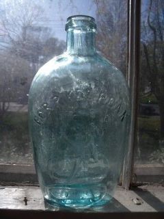 antique aqua glass Pikes Peak bottle flask