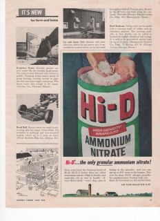 Hi D Ammonium Nitrate Fertilizer Farm Crops 1959 Vintage Antique 