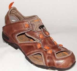 Dunham Vibe Ruggards Brown Leather Fishermans Sandals Size 9 CB Mens