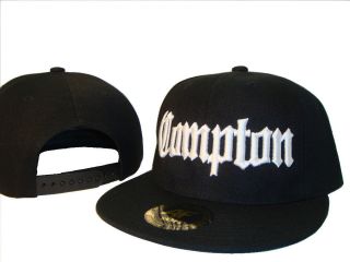Black & White Compton Flat Bill Snap Back Cap Caps Hat