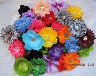 50 MIxed Silk Flower Heads Headbands Assorted Lot Bulk