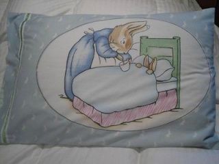   Rabbit VTG pillowcase flannel custom Beatrix Potter nursery bedding