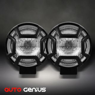 ROUND 4X4 OFF ROAD FOG LIGHTS + BLACK STONE GUARD w/SWITCH COMPLETE 
