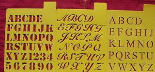 Stencil Set Fonts Alphabet 3 styles Upper Case craft paint cards 