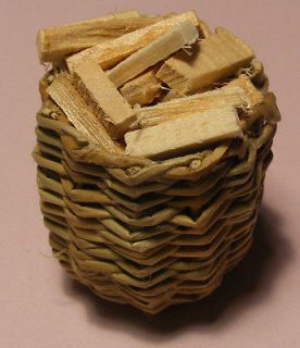 12 Scale Basket Of Logs For Fire Wood Dolls House Miniature Garden 