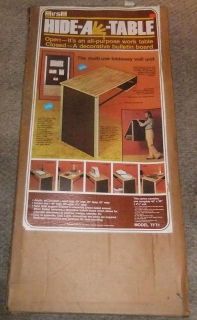 Vintage 1970s Hirsh Hide A Table Fold Up Table NIB