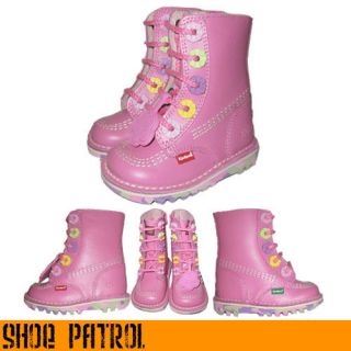 Kickers Lego Pink Girl Winter Leather Boots Inf UK 6 10
