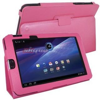 Hot Pink PU Folio Leather Case Cover Pouch Stand For Toshiba Thrive 