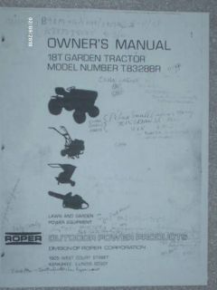 T8328BR   Roper 18T Garden Tractor Manual
