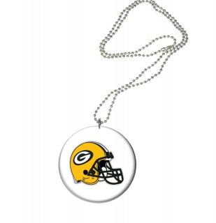 Green Bay Packers Football Necklace 24 inch silver plated ball chain 