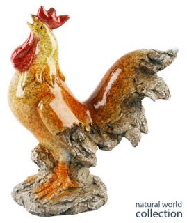 Natural World Animal Collection Polished Stone Effect Rooster 22cm 