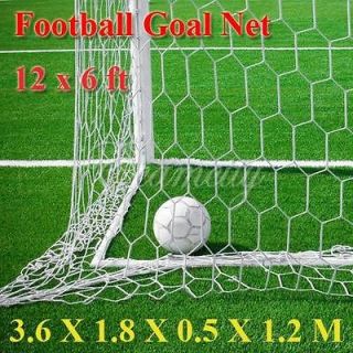12x6ft Football Soccer Goal Post Nets 3.6x1.8m Full Size Sports Match 