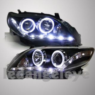 Fit For TY Corolla Altis LED Head Light Angel Eyes Projector Lens 2011 