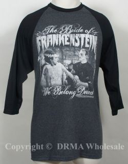 UNIVERSAL Bride Of Frankenstein We Belong Dead Baseball T Shirt S M L 