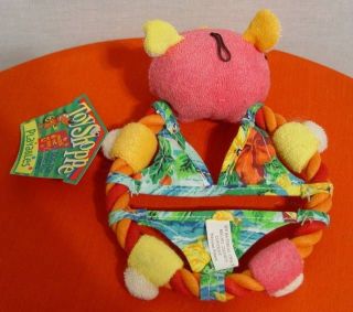 Unique Fun ROPE RING Pink PIGGY Squeaky Dog Toy! NEW!