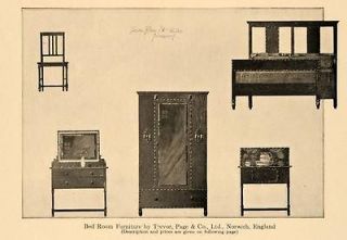 1920 Ad Trevor Page Bedroom Furniture Norwich England   ORIGINAL 