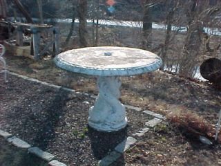 Vintage cement Outdoor Patio / Bar Table W/ Dolphin Base   42 Round