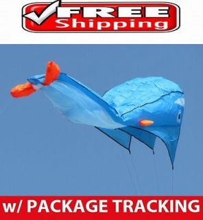   WORLD   2M HUGE PARAFOIL BLUE WHALE SPORT KITE TOY FUN TO FLY DE