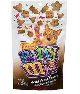 Friskies PARTY MIX CAT TREATS WildWest Crunch 2.1oz Beef Liver Cheddar 