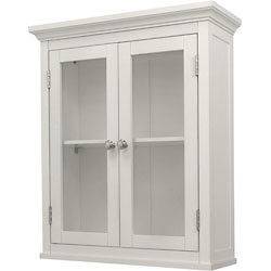 WHITE 2 DOOR STORAGE SHELF WALL CABINET FOR BATHROOM HALLWAY FURNITURE