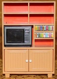   Smaller Homes doll house furniture bookcase TV books livingroom den