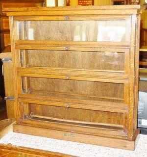 Quartered oak country store ribbon cabinet case original glass  14280