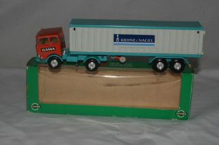 1970s GAMA Minimod, West Germany, #9294 Faun Kuhne & Nagel Container 
