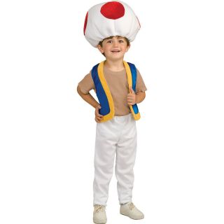Child Video Game Super Mario Red Toad Mushroom Costume